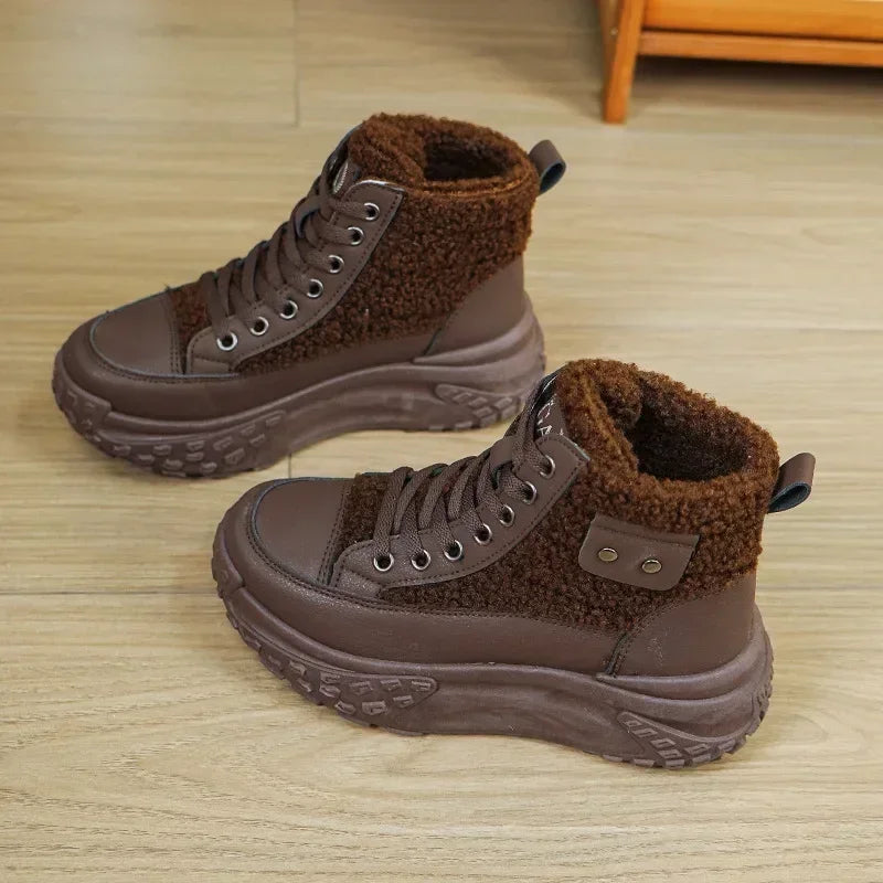 2014 New Winter Women Boots Winter Plush Thick Soled Snow Boots Women Cotton Shoes Platform Sneakers Zapatillas Deporte