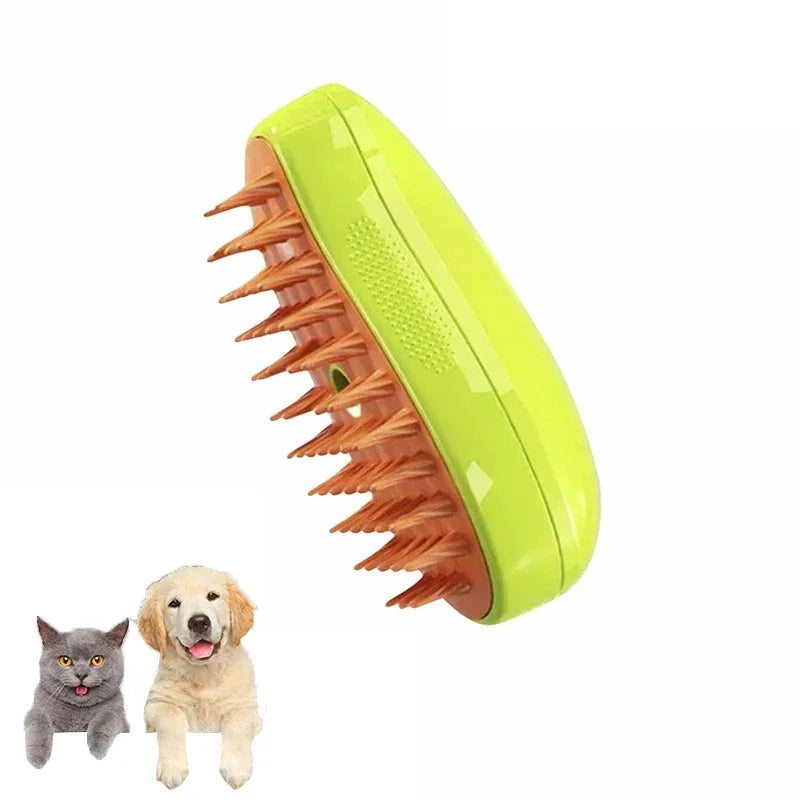 Electric Sprayer Massage Comb for Pet Grooming, Magic Cat and Dog Steamy Brush, 3 in 1 for Reducing Shedding
