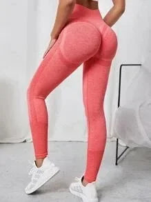 Women Seamless Solid Leggings Knit Slim Leggings High Waist Hip Liftting Fashion Elastic Fitness Yoga Tights Gym Workout Pants