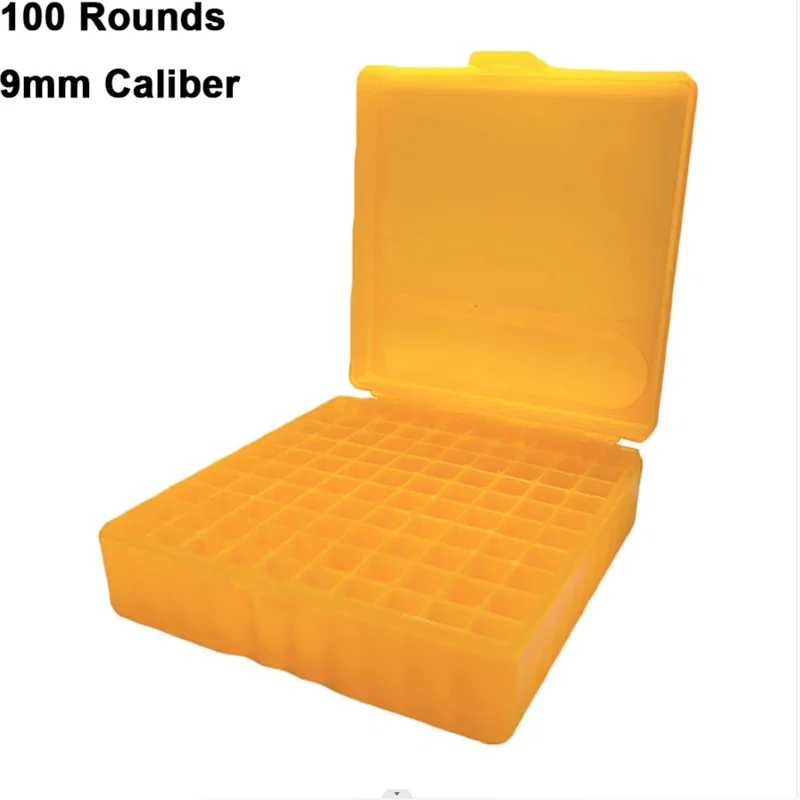 50/100 Rounds Tactical Bullet Box 9mm/.223/.38Super Pistol Rifle Ammo Carry Storage Box Flip-Top Bullets Case Hunting Accessory