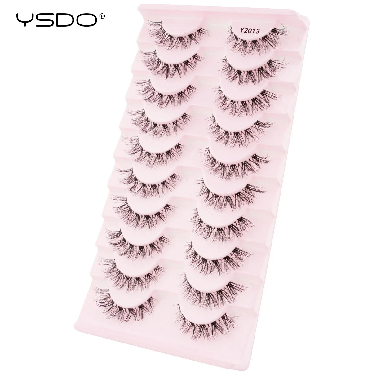 YSDO False Lashes 5/10 Pairs Half Lashes Natural Long Cat Eye Lashes 3D Mink Eyelashes Full Strip Lashes Extension Makeup Tools