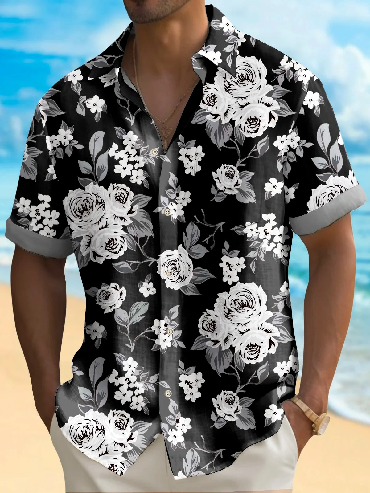 Summer Coconut Tree Palm Tree Surfing Hawaiian Men's Hawaiian Shirt Street Casual Summer Turndown Short Sleeves Polyester Shirts