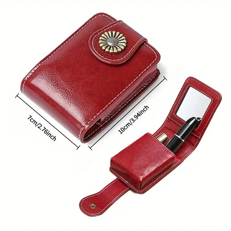 Lipstick Storage Bag with Mirror Portable Travel Makeup Bag Mini Toiletry Organizer Pouch Storage Makeup Tools Storage Case
