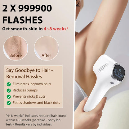 Laser Epilator 22J Permanent Painless for Facial Bikini Trimmer for Women Men Big Flash Window for Quick Safe IPL Hair Removal