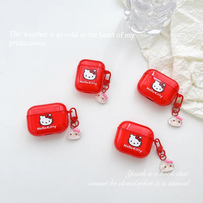 Cute Cartoon Sanrio Hello Kitty  Earphone Case For AirPods 4 1 2 3 Pro 2021 Wireless Bluetooth Headset Soft TPU Protective Cover