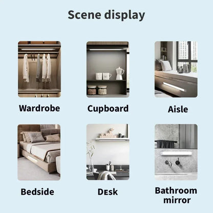 10-60cm LED Under Cabinet Lights Wireless Motion Sensor Night Light Ultra Thin Light for Kitchen Bedroom Closet Cabinet Lighting