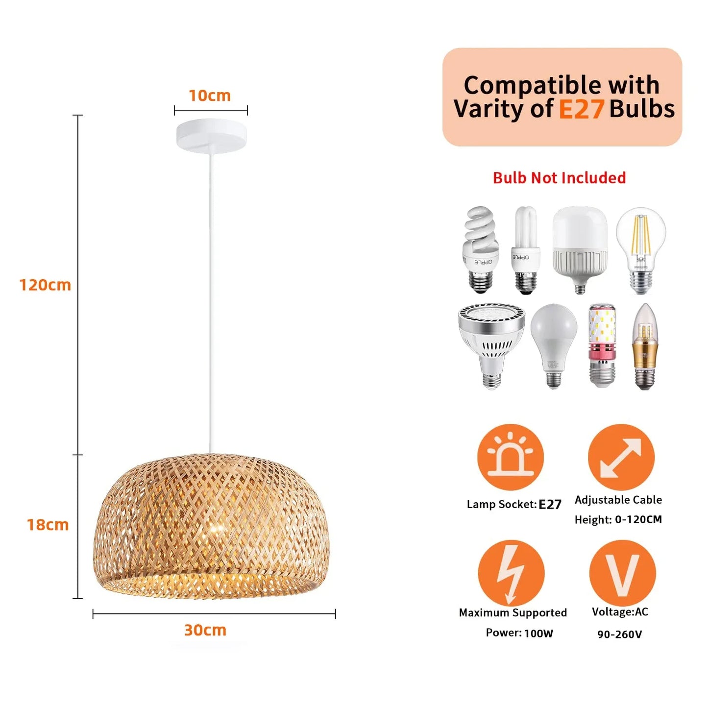 IRALAN Lampshades Made by bamboo Pendant Without Light Decor Chinese Lantern Natural Environmentally Friendly For living Room