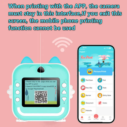 Children 1080P HD Digital Camera Toys Instant Print for Kids Thermal Print Camera Instant Print Photo Video With 32G Memory Card