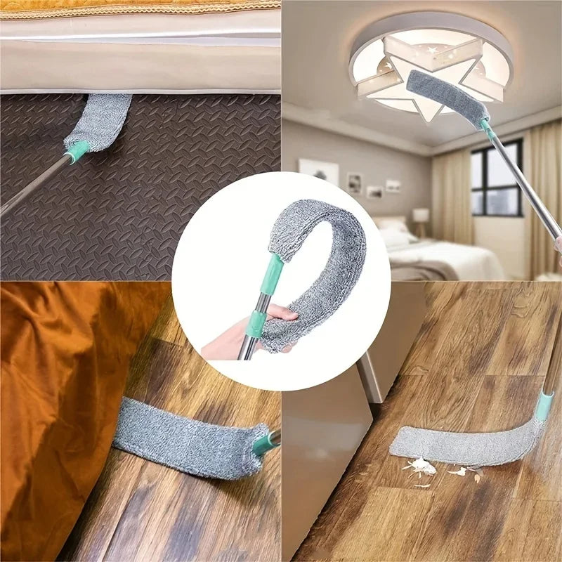 Limpieza Hogar Bedside Dust Brush Stair Corner Household Artifacts Bed Bottom Gap Clean Fur Hair Dusty Magic Microfiber Duster