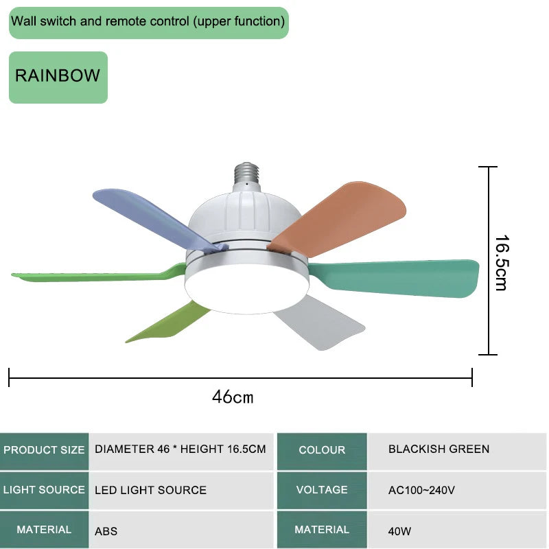 e27 socket fan light ventilador luz led de techo AC hogar cooling cold  home cocina celling living room ampoule ventilateur fan