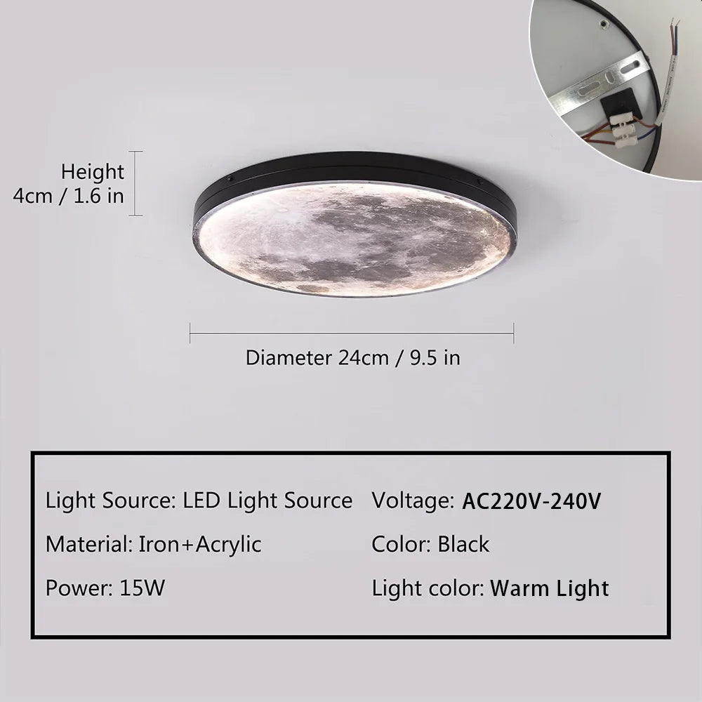 Modern 3D Moon Led Wall Lamp Living Room Background Light Home Decor Lamparas Bedroom Bedside Lighting Corridor Sconce Luminaire