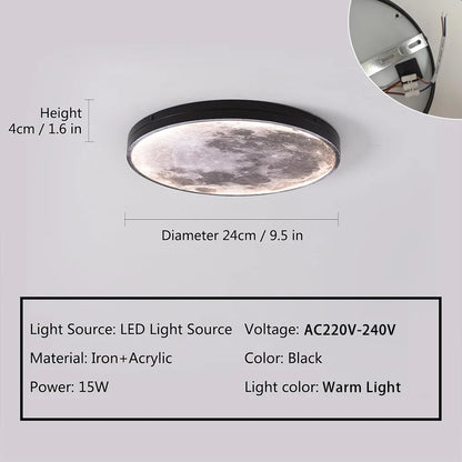 Modern 3D Moon Led Wall Lamp Living Room Background Light Home Decor Lamparas Bedroom Bedside Lighting Corridor Sconce Luminaire