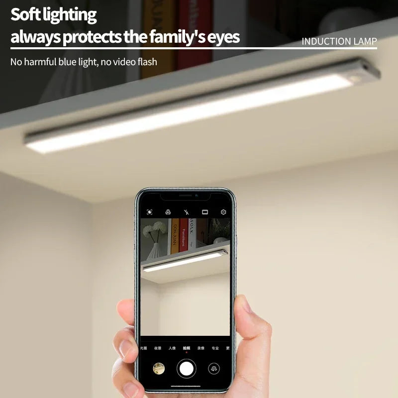 10-60cm LED Under Cabinet Lights Wireless Motion Sensor Night Light Ultra Thin Light for Kitchen Bedroom Closet Cabinet Lighting