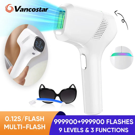 Laser Epilator 22J Permanent Painless for Facial Bikini Trimmer for Women Men Big Flash Window for Quick Safe IPL Hair Removal